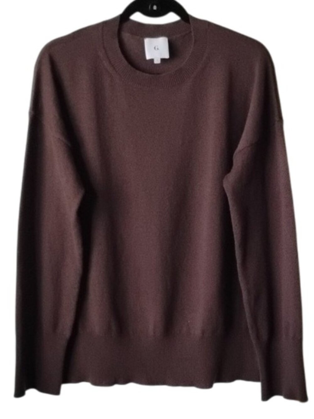 G. by Goop GWYN Jules Cashmere Sweater S Boyfriend Ash Brown